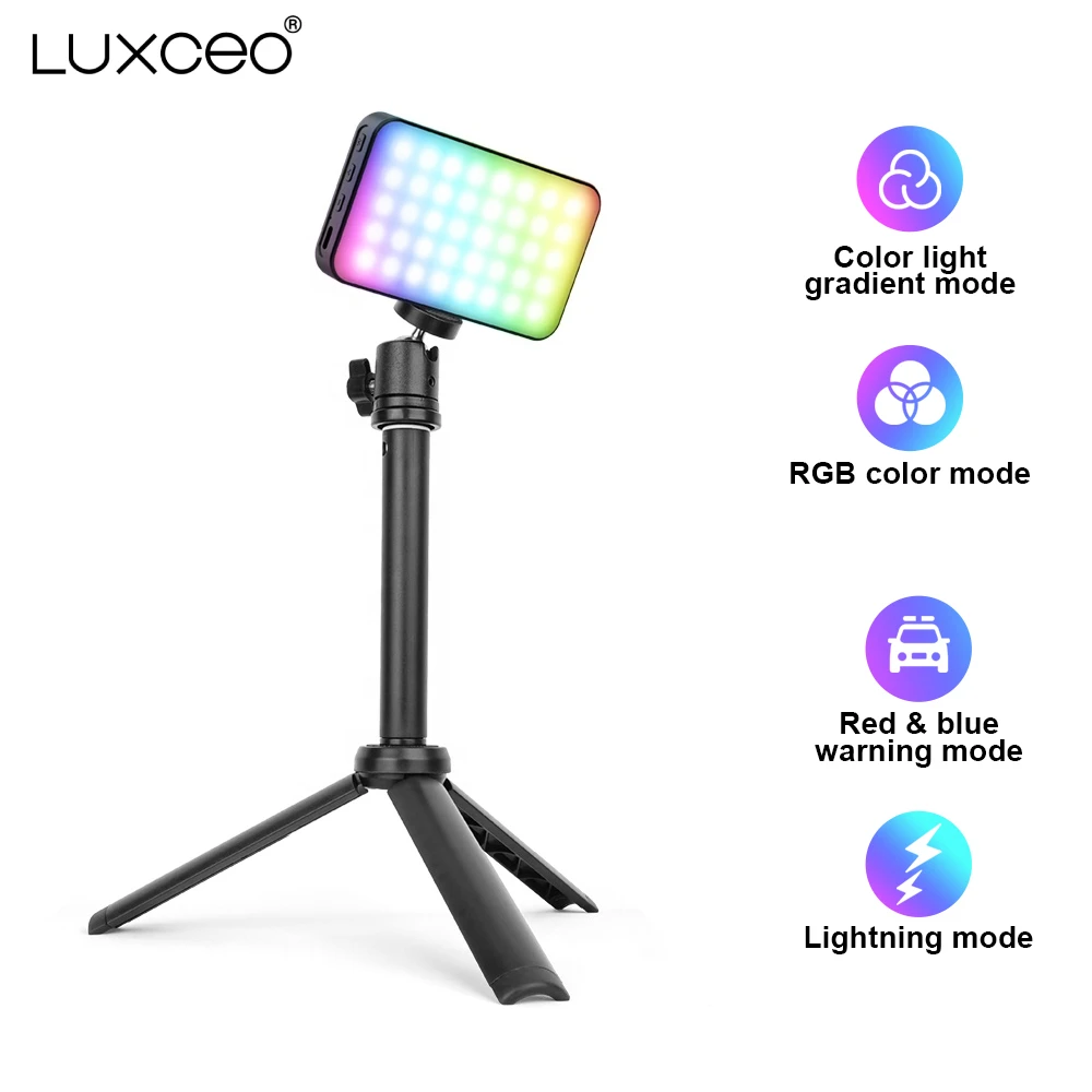 LUXCEO, фото-и видеопанель, освещение, RGB-камера, фотостудия, набор ламп, Перезаряжаемый для съемки, прямой трансляции, Youbube