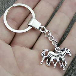 Double - Sided Lucky Horse Horn Handmade Keychain Gift (A05 - Horse Mother And)