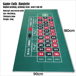 Large Roulette & Dice Game Table Mat - Non - woven Fabric Party Kit (180x90cm)