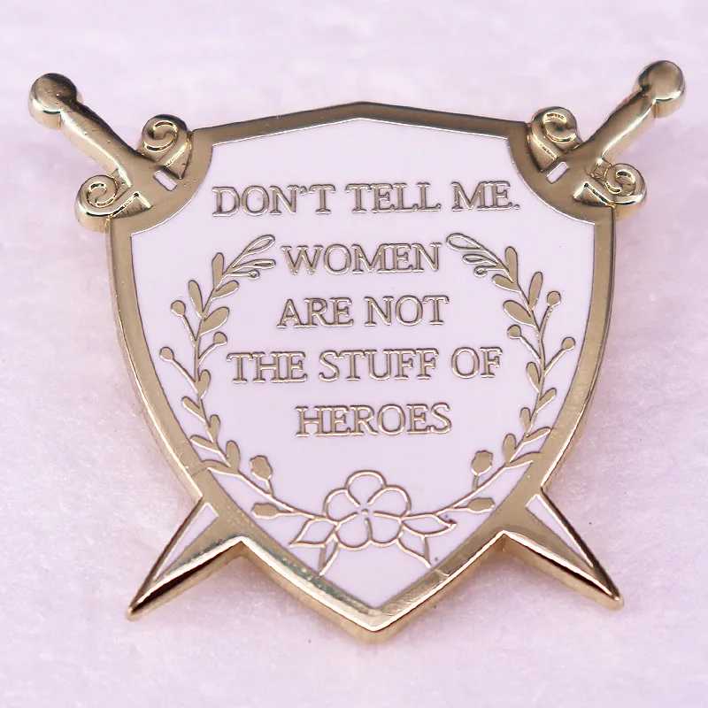 

Qiu Jin's Famous Quotes Brooch Exquisite Shield Shaped Badge Jewelry Gifts “don't Tell Me Women Are Not The Stuff of Heroes”