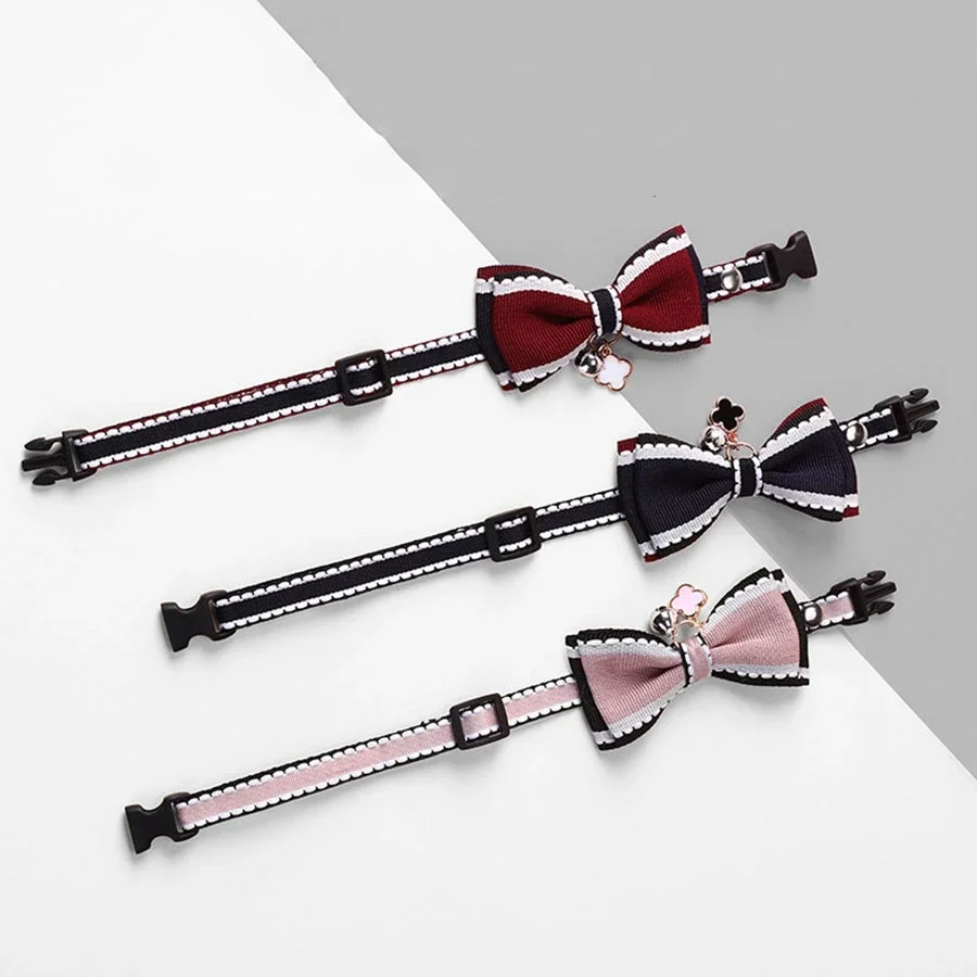 1PC Double layered Bow Cat Neckband Dog Small Dog Neckband