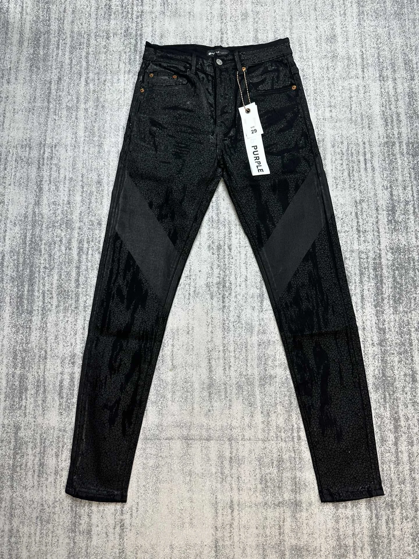 

australian designer jeans Purple Brand Ripped Distressed Skinny Slim fit Destroyed Stretch Pants destroyed Denim mens Trousers