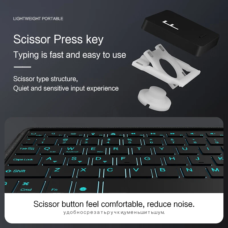 Capa de Teclado Removível para Oneplus Pad go Português Francês Espanhol Alemão Touchpad Tablet Oppo Air 11.35 2023 - Imagem 2