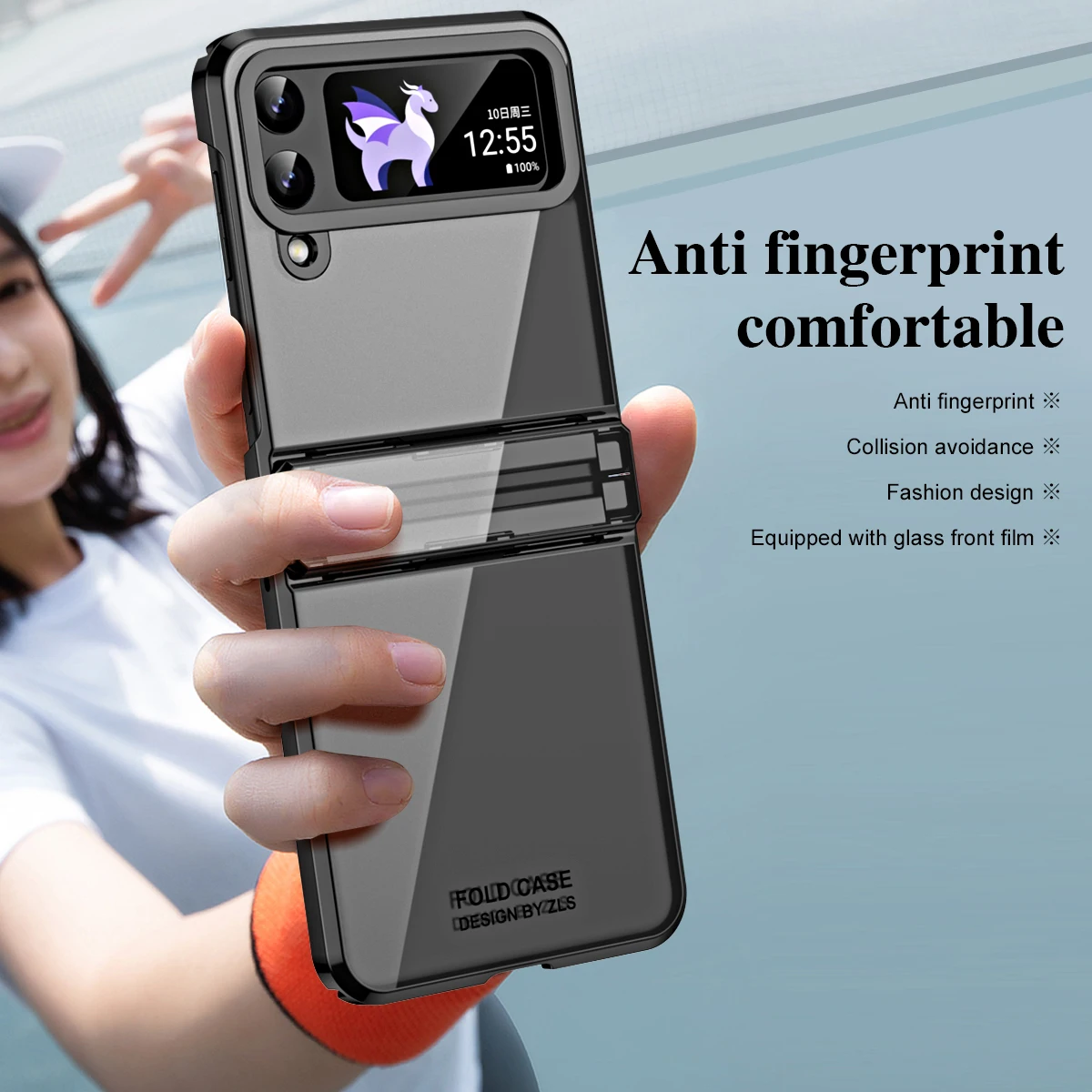 For Samsung Z Flip 4 Anti-Scratch Clear Plating Capa Case For Samsung Galaxy Z Flip 4 Zflip4 5G Dustproof Folding Covers