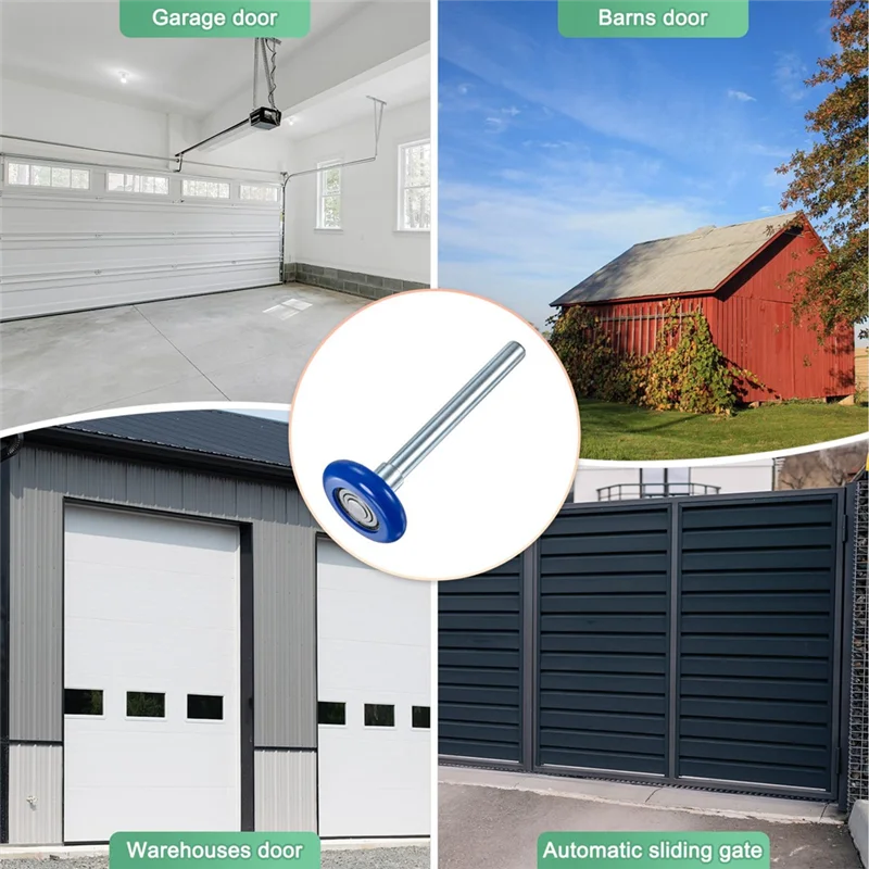 Quiet Garage Door Rollers 12 Pack Garage Door Rollers - 1.8 Inch Nylon Wheels For 2 Inch Tracks - 4.25 Inch Stem, Sealed 6200ZZ Bearings - Quiet Replacement Rollers (Blue) Garage Door Rollers 10 Pack