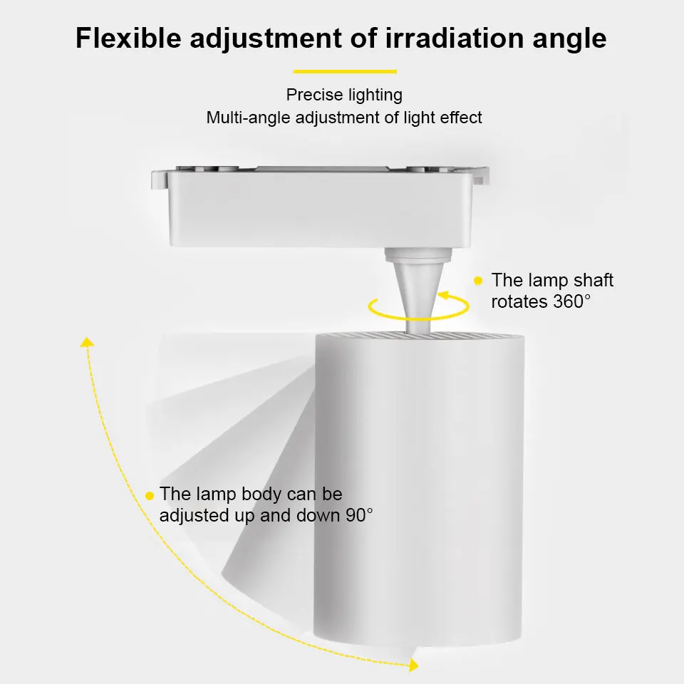 LED Track Light Spotlight AC175-265V 12W 20W 30W 40W Warm White Cool White ABS Material COB Chip Indoor Outdoor For Home Modern 3