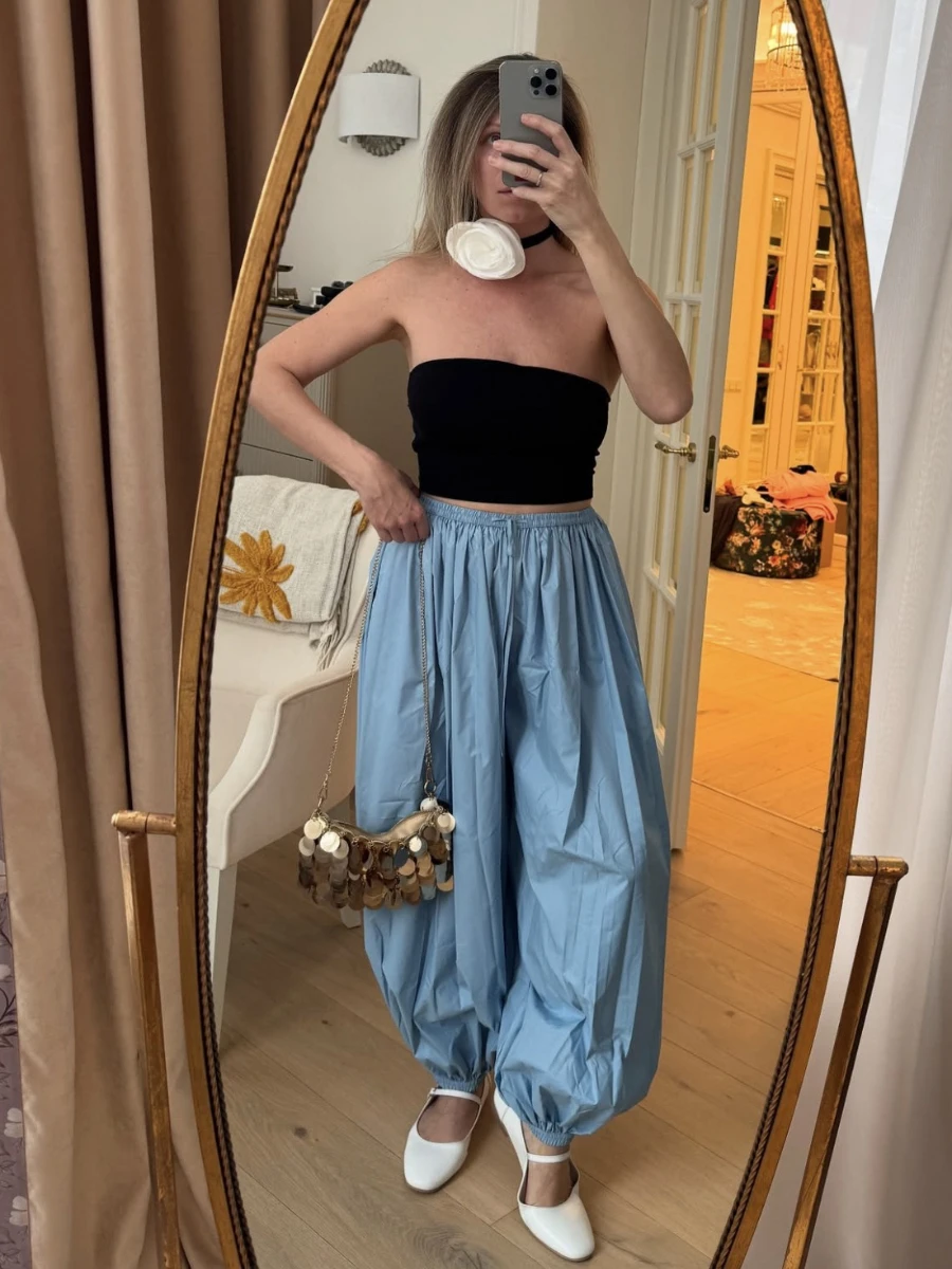 Bornladies Summer 2025 Loose Leg Lantern Pants for Women Casual Oversize Street Style Fashion Personalized