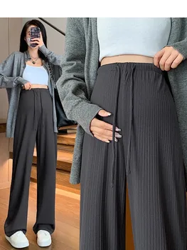 New Maternity Pants Spring and Fall Summer Petite No Toddler Drawstring Straight Pants Wide Leg Pants Pants Maternity Wear