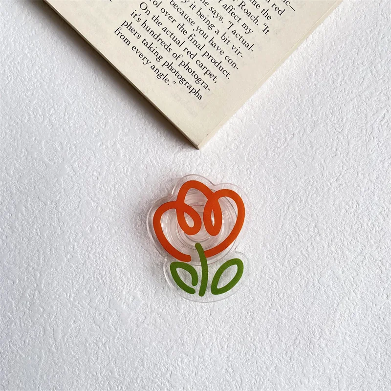 Tulip Flowers Folding Mobile Phone Grip and Stand with Expanding Bracket