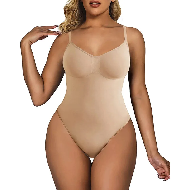 Seamless Long Sleeve Thong Bodysuit Shapewear High Compression Fajas Body  Shaper Tummy Control Round Neck Jumpsuit Tops - AliExpress