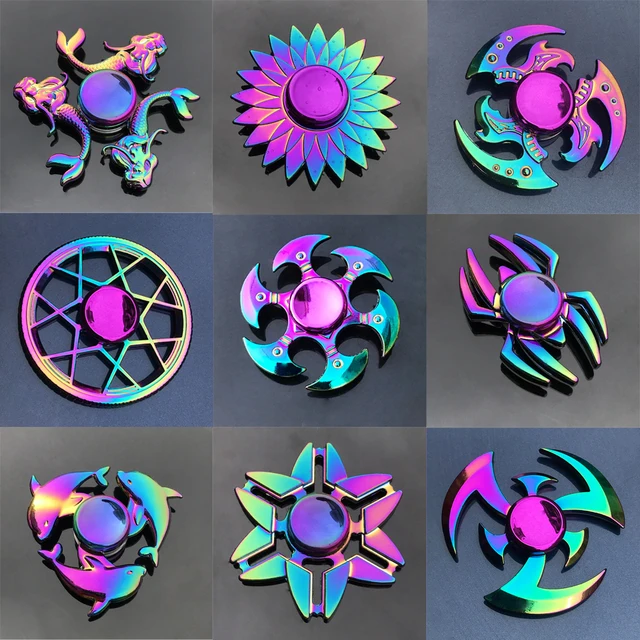 New Metal Rainbow Fidget Spinner Gradient Color R188 Mute Bearing EDC Hand Spinner Fingertip Gyro Anti-Anxiety Kids Adult Toys 1