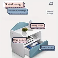 Modern Double Drawers Nightstand Kid Cute Dressing Bedside Table Household Multifunctional Girl Small White Cabinet Furniture 6