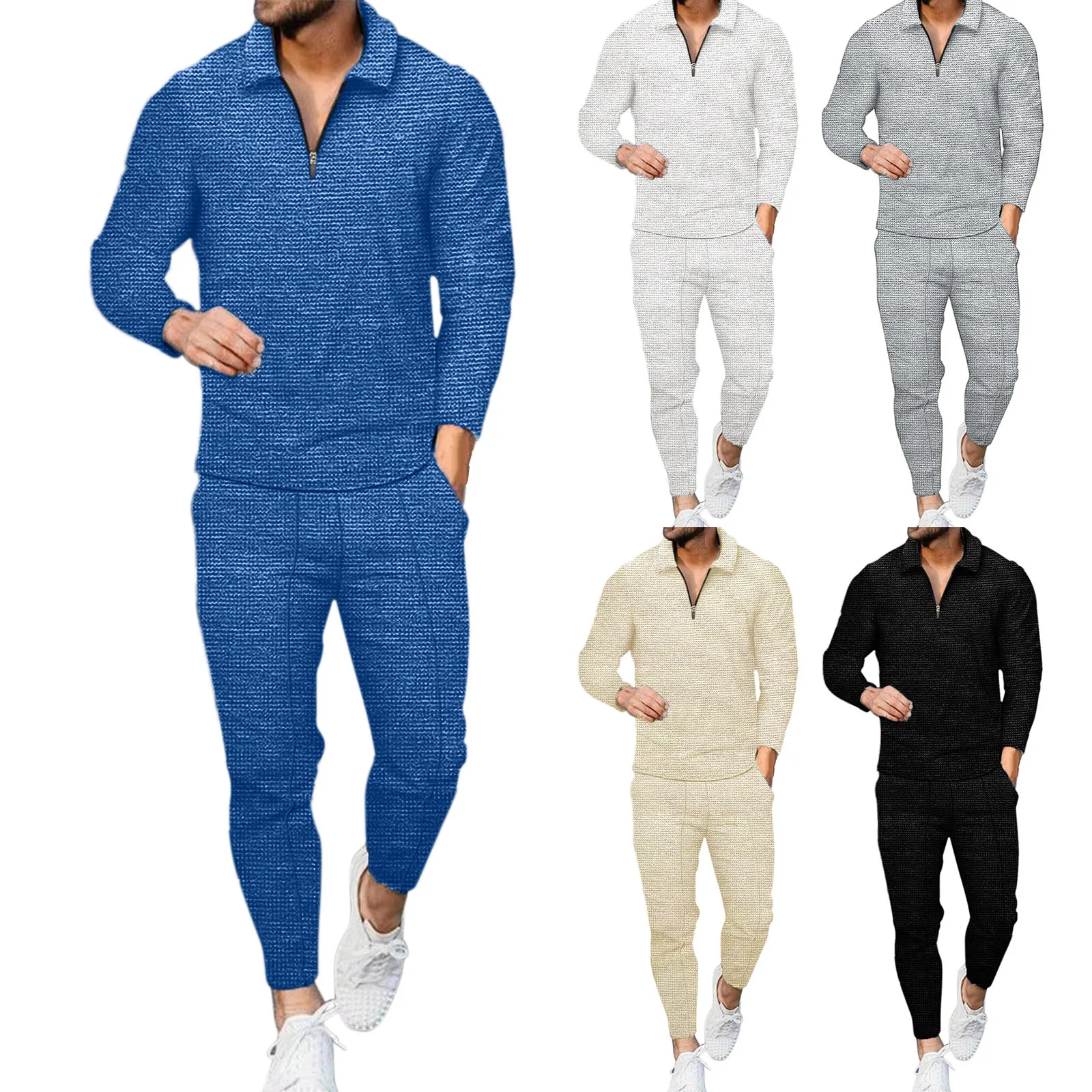 

Spring Latest 2024 Mens Tracksuits Men Sets Sweatshirt+sweatpants Tracksuit Zipper Stand Collar Sports Suit Jogging Fitness