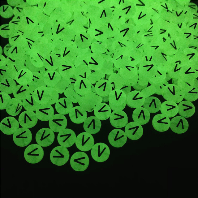 7mm Luminous Letter Beads Alphabet Acrylic Spaced Beads For Jewelry Making DIY Charms Bracelet Necklac