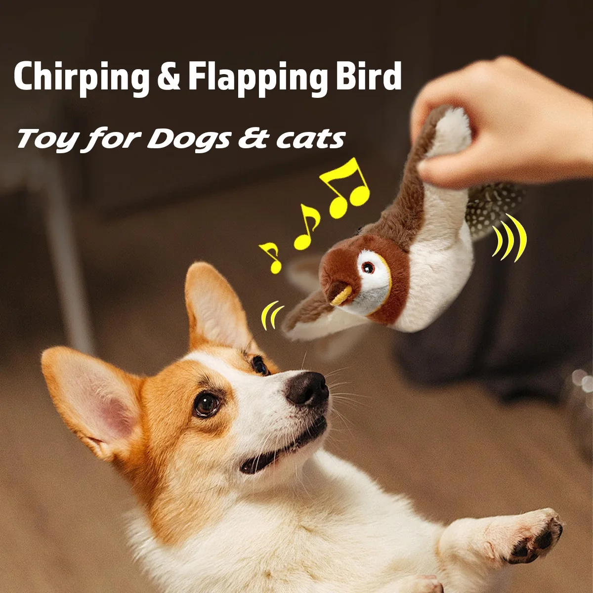 Simulated Bird Cat Toy Interactive Toys Dog Rechargeable Chirping Flapping Bird(no Flying) Catnip Touch Activated Plush Toy Pet cat toys