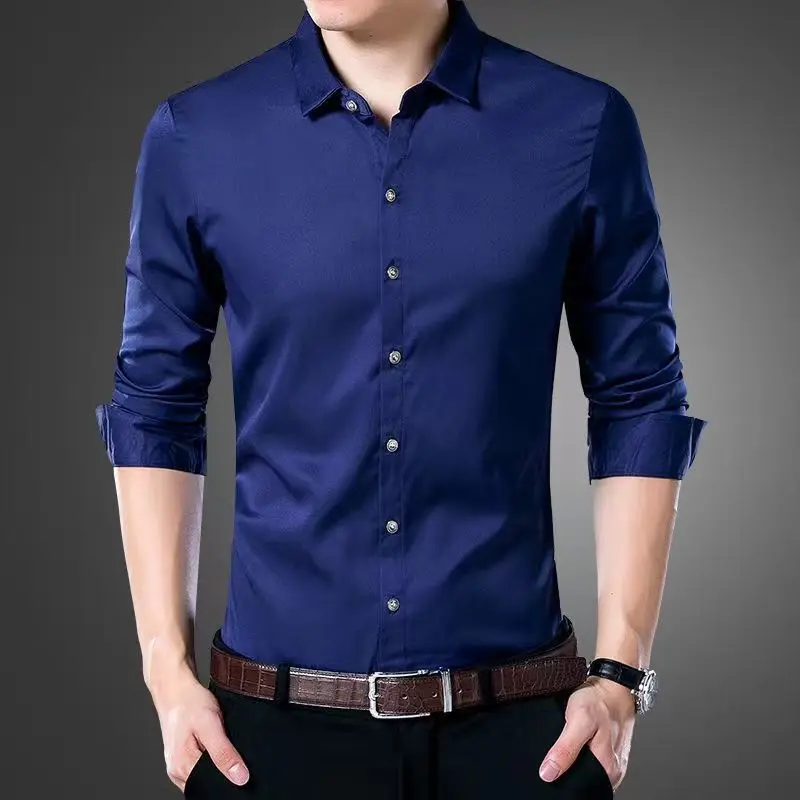 Men's Smart Casual Plaid Long Sleeve Shirt - Stylish Lapel Design