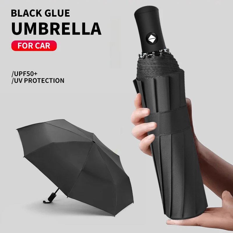 Car Portable Folding Automatic Three Folding Umbrella for Skoda Superb Octavia Rapid Kodiaq Kamiq Karoq Rapid Fabia car windshield sunshade car logo umbrella