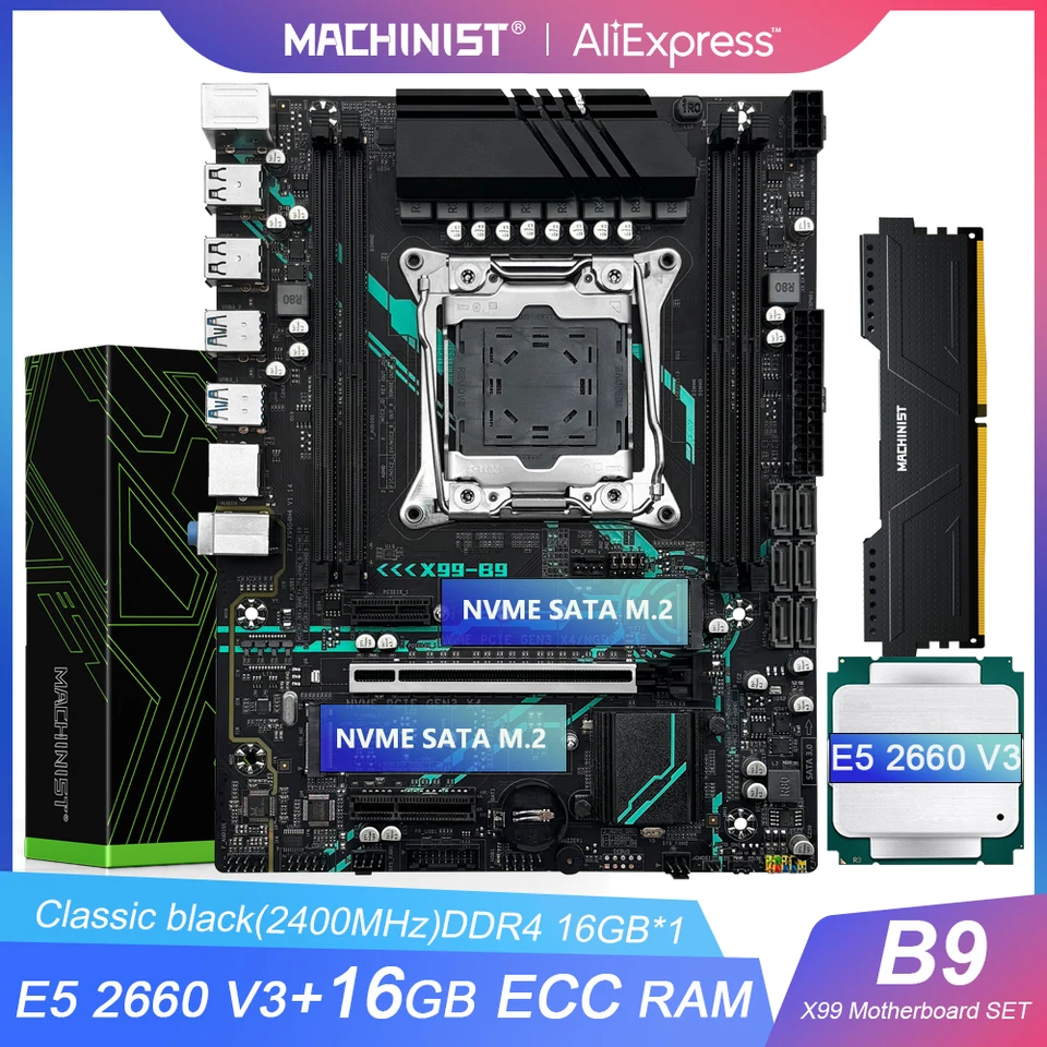 MACHINIST X99 マザーボード B9 LGA2011-3 セット + Intel Xeon E5