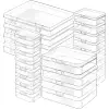 24-Piece Small Plastic Storage Containers with Hinged Lids - Clear Storage for Crafts, Jewelry, Beads, and Small Items - Perfect