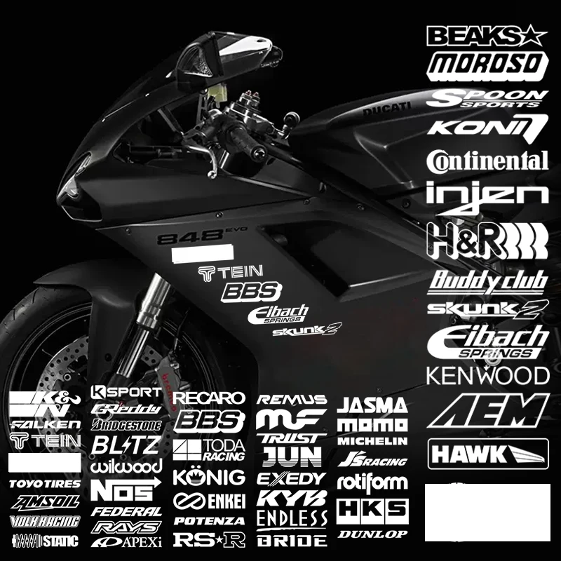 Набор из 20 см случайных 15 шт. JDM для гоночных спонсоров крутая Автомобильная Виниловая наклейка для EDM Race Turbo Drift мотоциклетная Светоотражающая наклейка-61 стиль