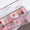 12Colors Love Heart Pink Eyeshadow Palette Natural Cool Tone Low Saturation Matte Eye Shadow Pallet Brown Korean Makeup Cosmetic 3