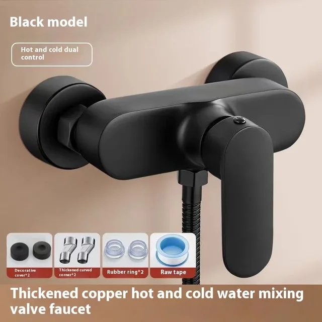 ทองแดงแข็ง Body Simple วาล์วผสมชุดฝักบัวอ่างอาบน้ําแรงดันสูงฝักบัว Outlet ก๊อกน้ําเหมาะสําหรับ Home & Hotel ห้องน้ํา 1