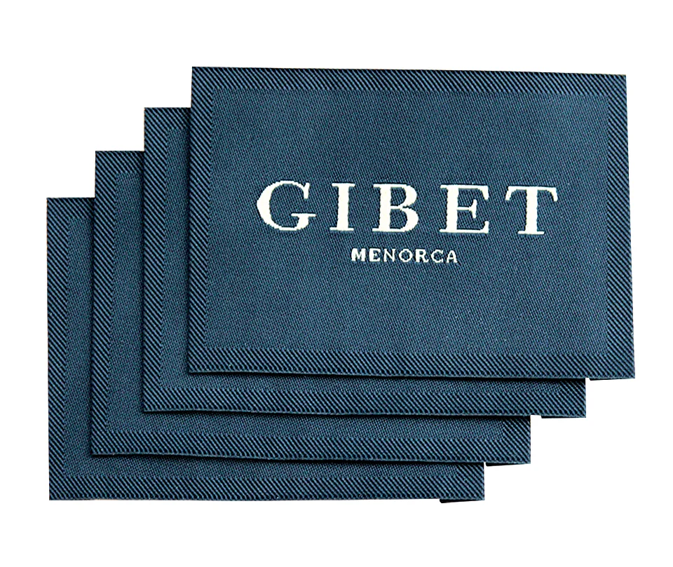 High Density Woven Label Customized Brand LOGO End Folded Embroidery Clothing Tags Twill Edge Garment Accessories
