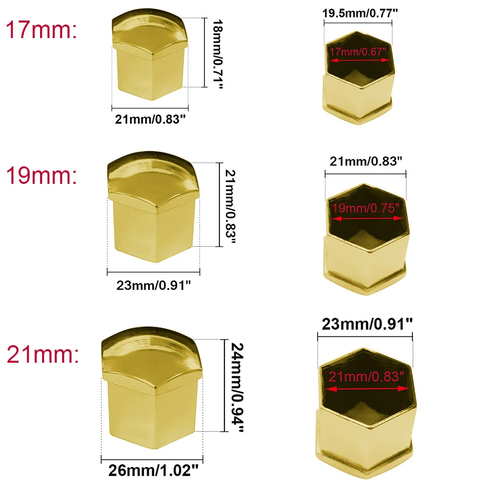 20-Piece Universal 17mm Plastic Wheel Nut Covers - Decorative Car Accessory Set