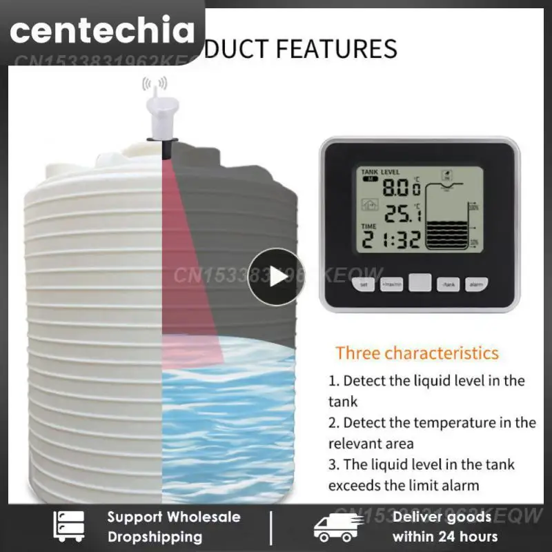 

Ультразвуковой беспроводной датчик уровня жидкости в резервуаре для воды с дисплеем температуры с диагональю 3,3 дюйма
