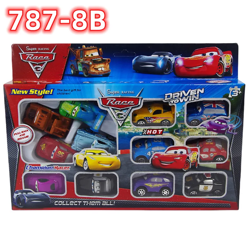 thumbnail image 1 of 12 piezas Disney Pixar Cars Lightning McQueen Jackson Storm Mater PVC modelo de coche de juguete para regalo de cumpleaños de niño, 1 of 5