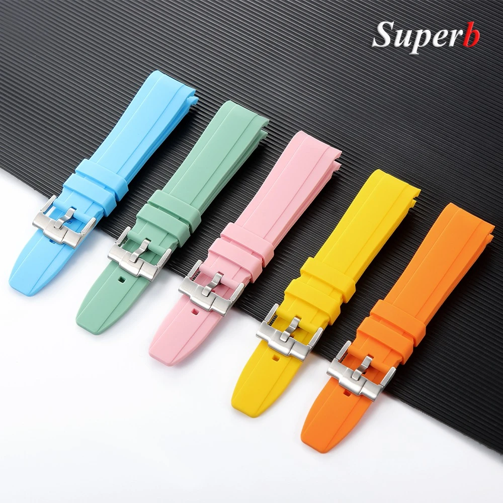Curved End Soft Silicone Waterproof Sport Wristband