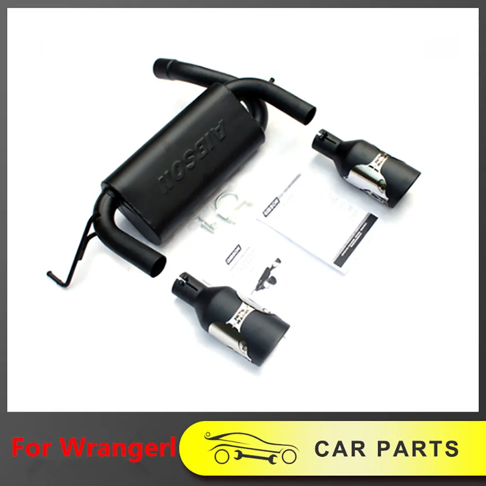 EXHAUST TIP KITS FIT FOR JEEP WRANGLER JK 2007- RUBICON DOUBLE EXHAUST PIPE MODIFIED 4X4 OFF-ROAD CAR MUFFLER SYSTEM