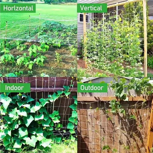 All-Weather Trellis Netting Mesh Heavy-Duty Plant Support Stand for Flowers Vegetable Vine Climbing String Net Gardening Tools 3