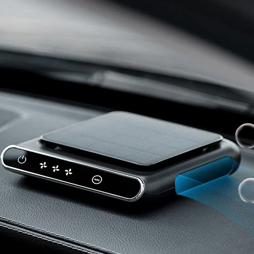 

Solar Car Air Purifier 2-in-1 Odor Eliminator Negative Ion Deodorant 3-level Adjustment Lcd Display Air Purifier