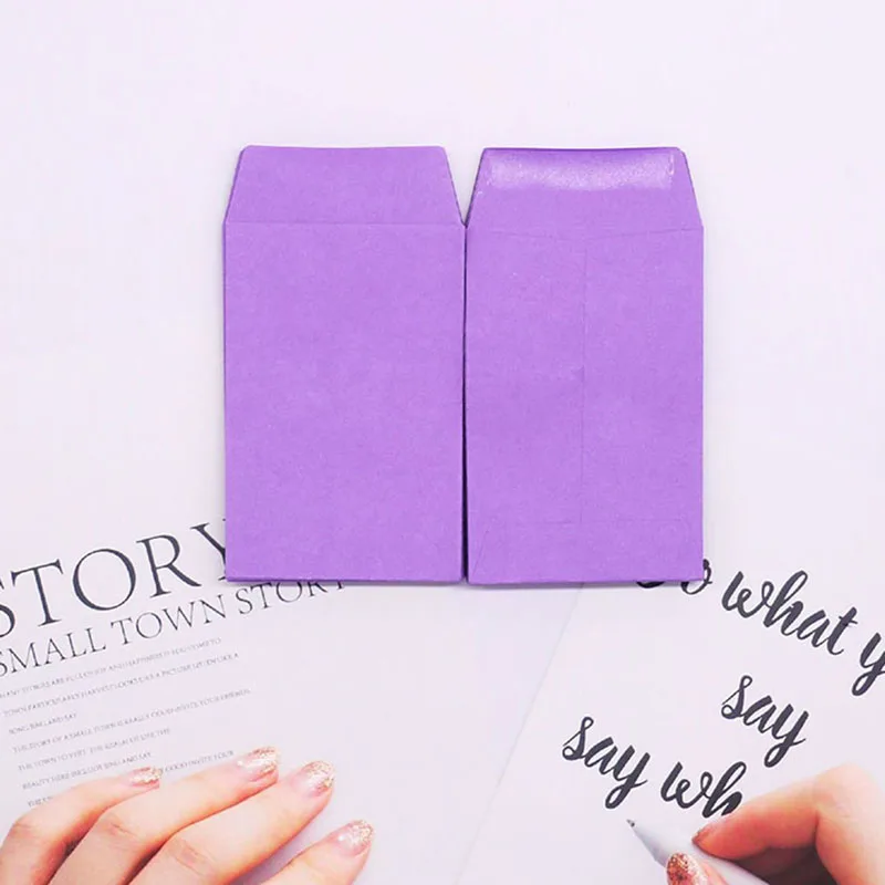 50pcs Blank Small Mini Color Empty Envelope Card Packaging Cash Deposit Mixed Invitation