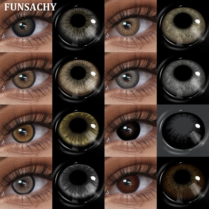 FUNSACHY Yearly Cosmetic Brown Contact Lenses - Enhance Your Eye Color with Natural Beauty