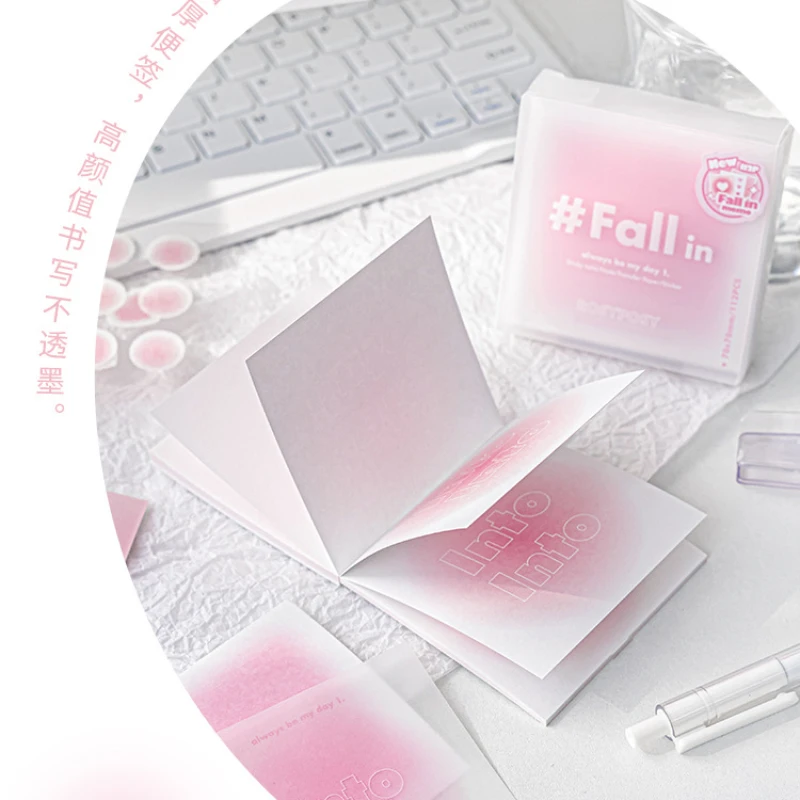 112pcs Creative Gradient Color Memo Pads Sticky Notes Cute Kawaii Notepad Korean Stationery Office School Supplies 3