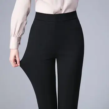 Pantaloni a matita larghi da donna da ufficio di grandi dimensioni primavera estate eleganti da donna 5XL tasche a vita alta pantaloni dritti solidi Casual 2022 1