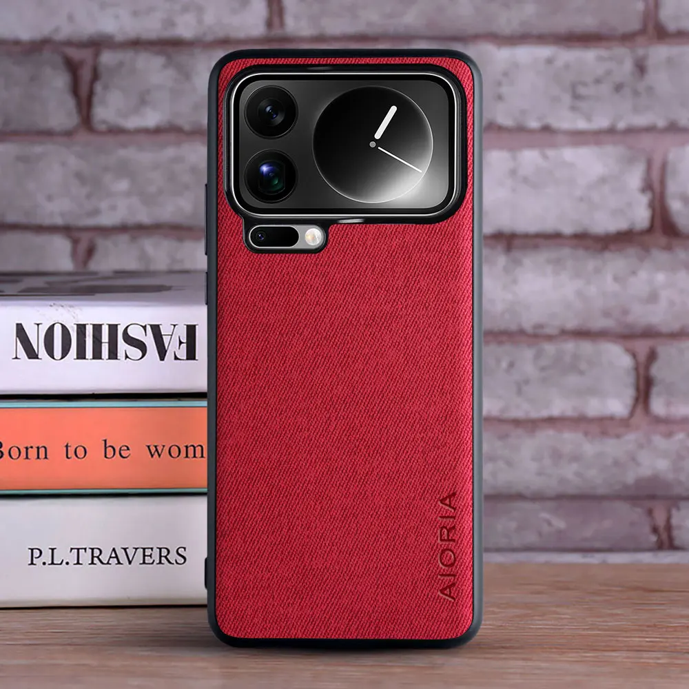 Luxury Textile Leather Phone Case with Soft TPU and Hard PC 3-in-1 Material