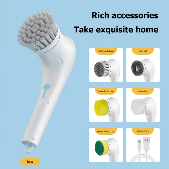 Kitchen Electric Cleaning Brush Bathroom Dishwashing Cleaning Tool USB  Handheld Bathtub Tile Brush Electric Brush Cleaner Sink