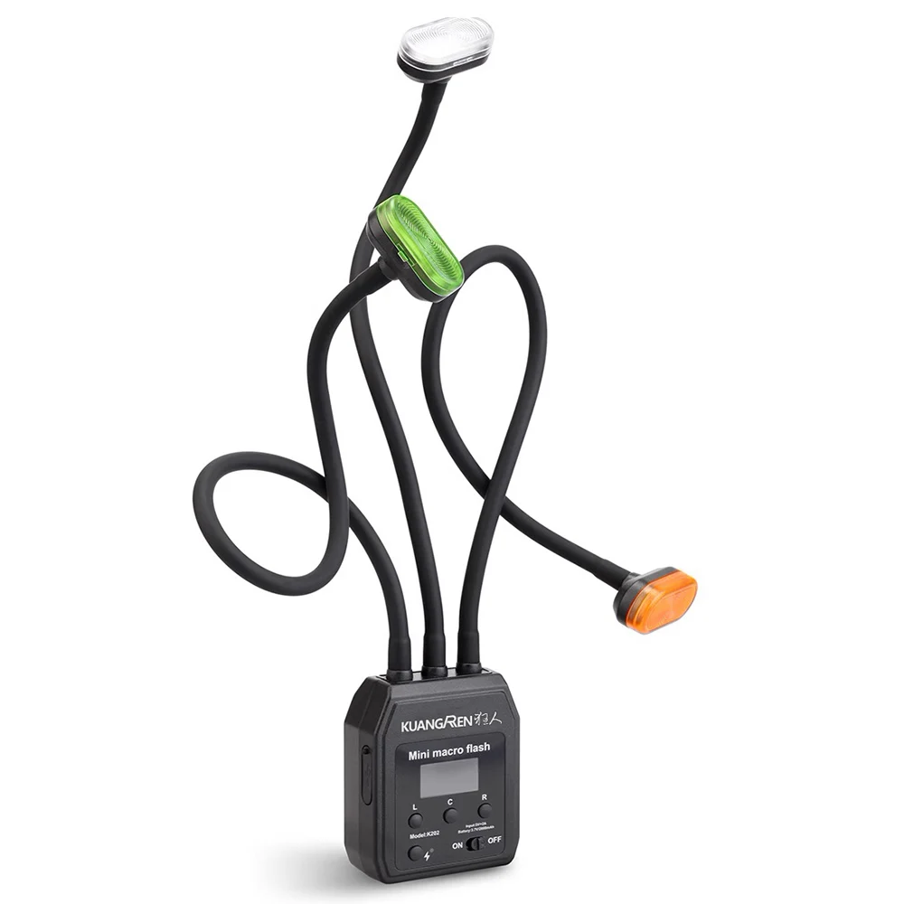 Camera Flash (pf) kuangren K202 Creative Atmosphere Light Macro Flash High Intensity Discharge Lamp Xenon LED Macro Portrait 12 Color Light