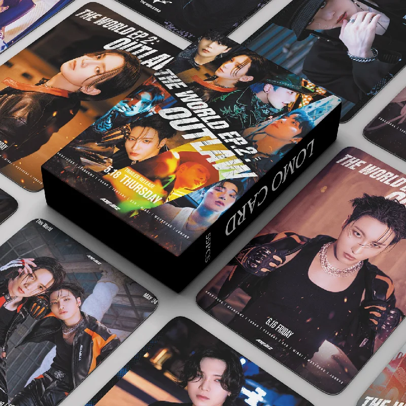 

55 шт./набор Kpop ATEEZ Lomo Cards THE WORLD EP.2 : OUTLAW HD Print Cards веерская Коллекция подарков Высокое качество Новые поступления
