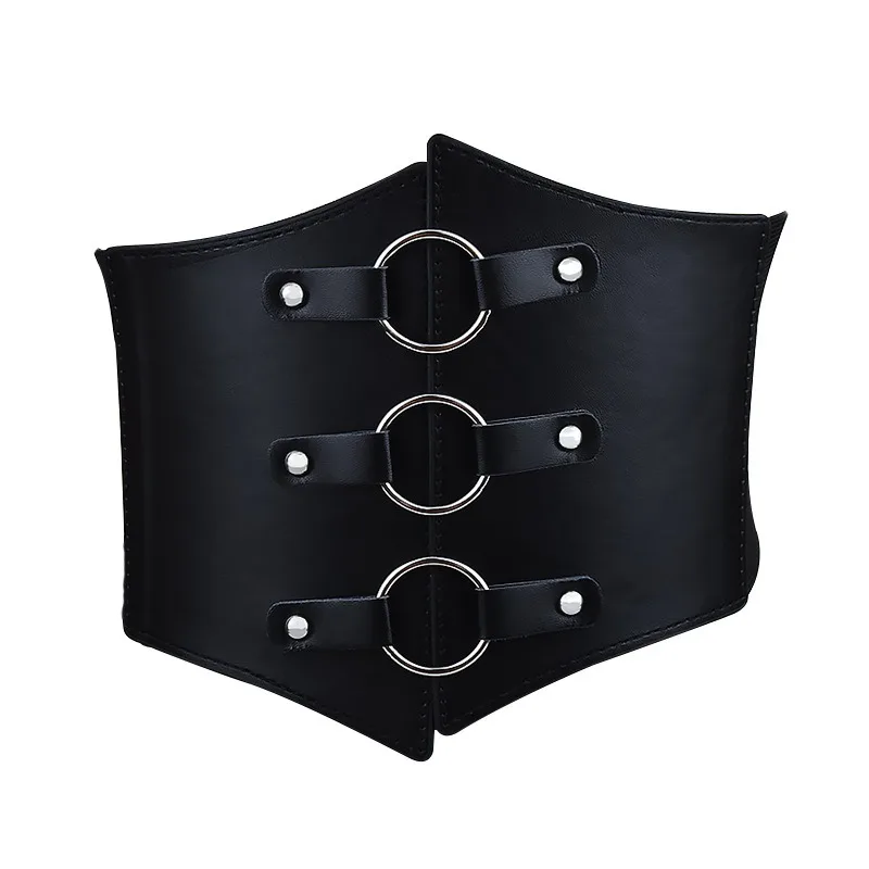 Vintage Gothic PU Leather Corset Belt For Women Slimming Lace Up