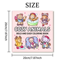 COZY ANIMALS Bold-easy Patterns Coloring Book for Adults Cute Drawing Book Perfect Gift for Party and Birthday 2
