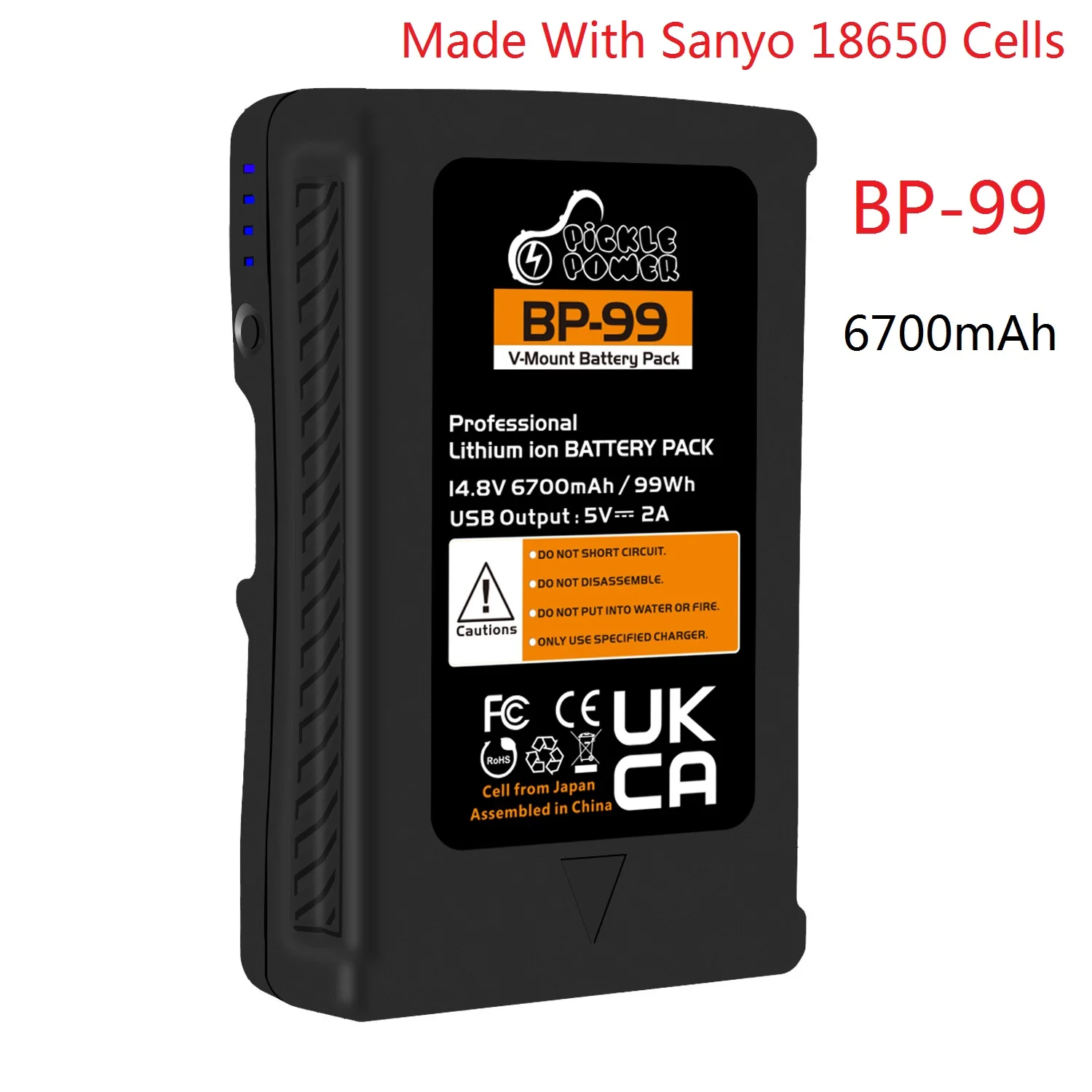 Batteria Da 6700Mah V Mount Per Videocamera Trasmissione Led Luce Video Blackmagic Ursa Mini Pro Batteria Sony V-Lock Bp