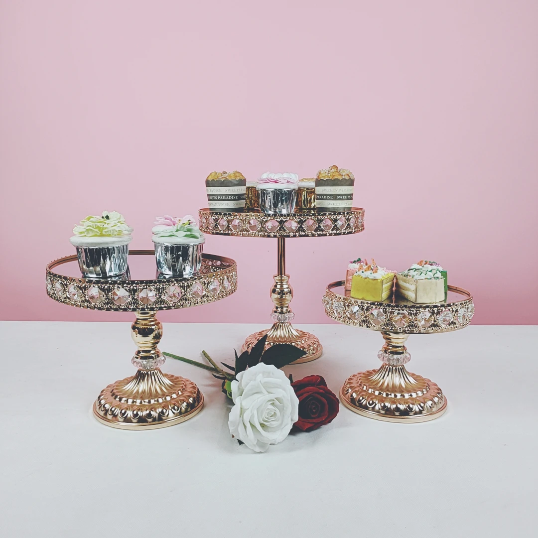 Ruixf Oro/Argento Vassoio da Portata in Metallo Cupcake Organizer Tray