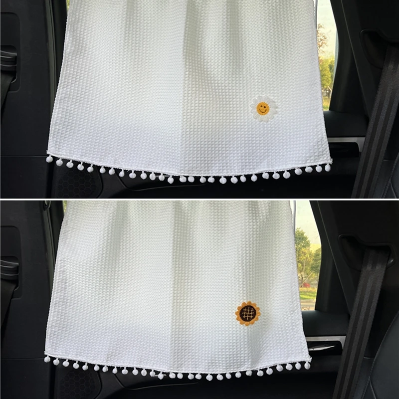 Car Side Window Sun Shade Universal Suction Cup Curtain Flower Car Window Sunshade Cover Cartoon Side Window Sunshade Uv Protection For Kid Baby Children