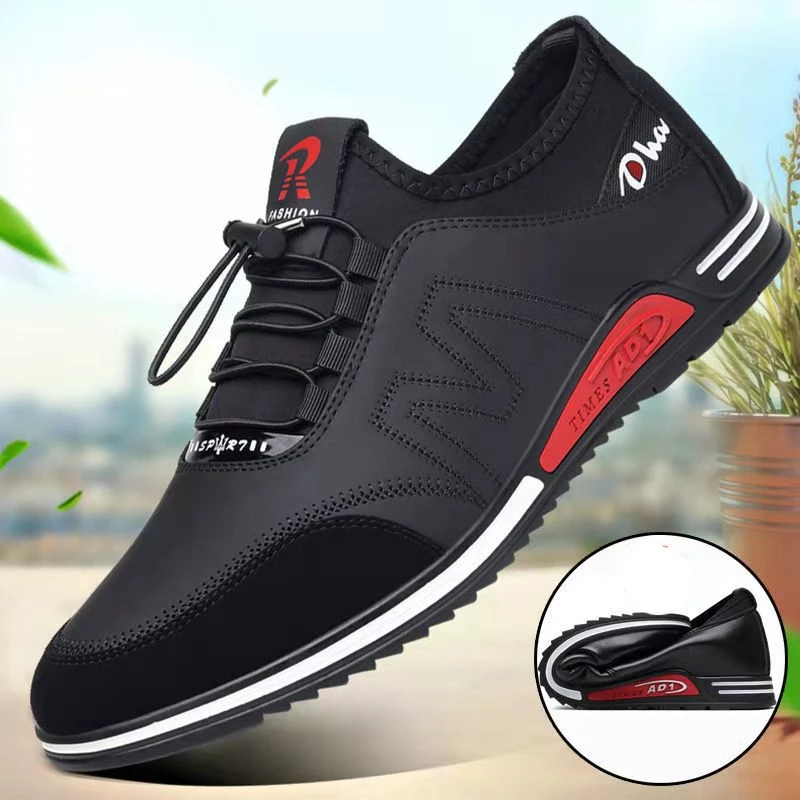 Men's Shoes Fashion Soft Soled Men Casual Shoes British style Formal Shoes Breathable Lace-Up Bottom Light Sneakers Male Size 44