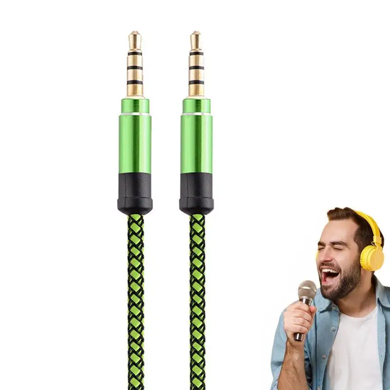 3/1.5m 3.5mm Adapter Aux Cable For Car Audio Gold Plated Jack To Jack 3.5 Aux Cable Male To Male Auxiliary Cord With Microphone