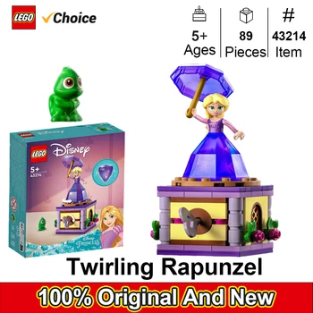 LEGO 43214  Disney Princess Twirling Rapunzel  Building Toy with Diamond Dress Mini-Doll and Pascal The Chameleon Figure